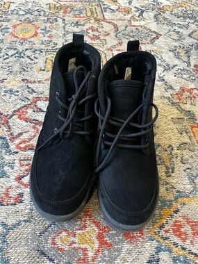 White Mountain Black Faux-Fur Lined Ankle Boot Size 10